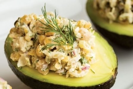 Smashed Chickpea Salad in Avocado Boats
