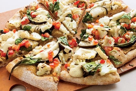 Indian Vegetable and Chickpea Pizza