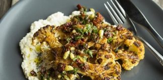 Meatless Monday: Cauliflower Steaks with Tomato Herb Relish