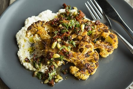 Meatless Monday: Cauliflower Steaks with Tomato Herb Relish

